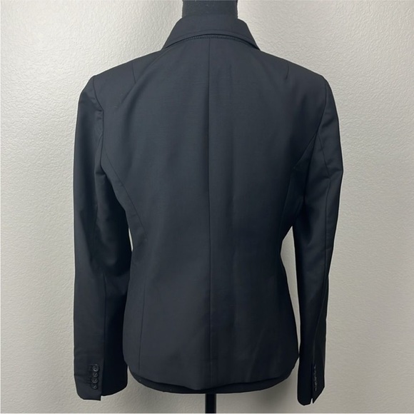 J. Crew Wool Suiting Blazer Black Two Button Pointed Notched Collar Jacket - Picture 4 of 11